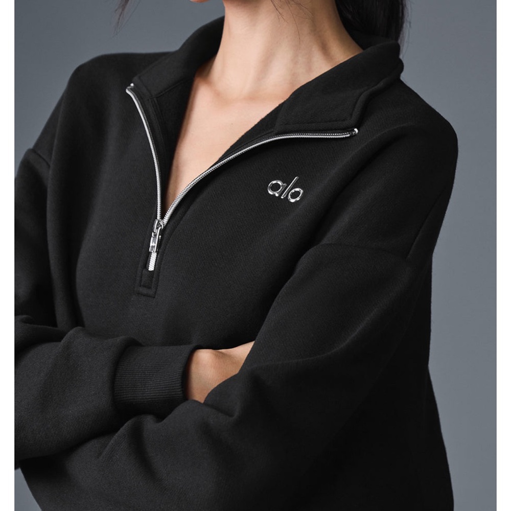 New with tags Alo black Accolade 1/4 Zip Pullover size xs quarter zip - Picture 4 of 5